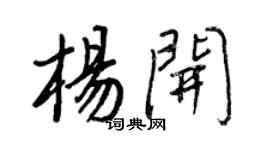 王正良杨开行书个性签名怎么写