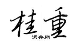 王正良桂重行书个性签名怎么写