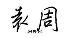 王正良袁周行书个性签名怎么写