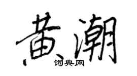 王正良黄潮行书个性签名怎么写