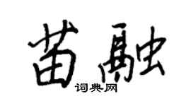 王正良苗融行书个性签名怎么写