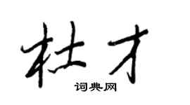 王正良杜才行书个性签名怎么写