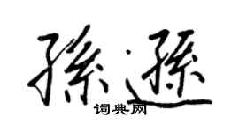 王正良孙逊行书个性签名怎么写
