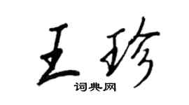 王正良王珍行书个性签名怎么写