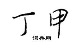 王正良丁甲行书个性签名怎么写