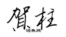 王正良贺柱行书个性签名怎么写