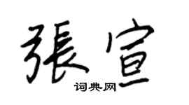 王正良张宣行书个性签名怎么写