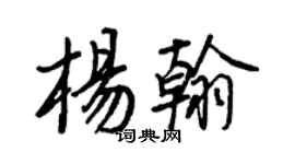 王正良杨翰行书个性签名怎么写