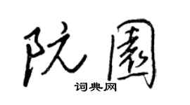 王正良阮园行书个性签名怎么写