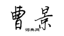王正良曹景行书个性签名怎么写