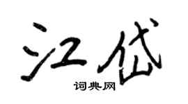 王正良江岱行书个性签名怎么写