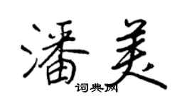 王正良潘美行书个性签名怎么写