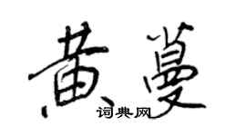 王正良黄蔓行书个性签名怎么写