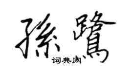 王正良孙鹭行书个性签名怎么写