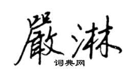 王正良严淋行书个性签名怎么写