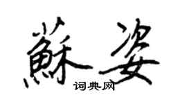 王正良苏姿行书个性签名怎么写