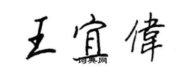 王正良王宜伟行书个性签名怎么写