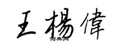 王正良王杨伟行书个性签名怎么写
