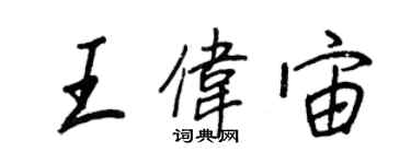 王正良王伟宙行书个性签名怎么写