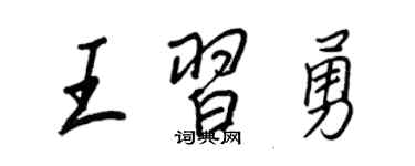 王正良王习勇行书个性签名怎么写