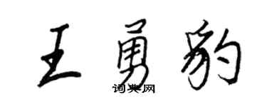 王正良王勇豹行书个性签名怎么写