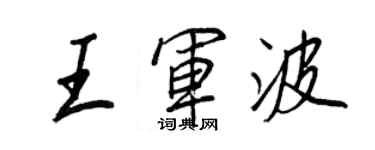 王正良王军波行书个性签名怎么写