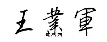 王正良王业军行书个性签名怎么写