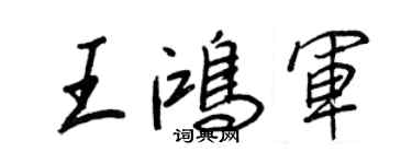 王正良王鸿军行书个性签名怎么写
