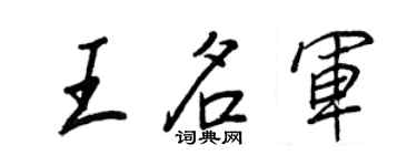 王正良王名军行书个性签名怎么写