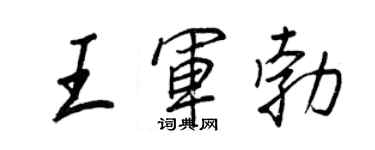 王正良王军勃行书个性签名怎么写