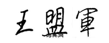 王正良王盟军行书个性签名怎么写
