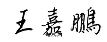 王正良王嘉鹏行书个性签名怎么写