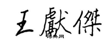 王正良王献杰行书个性签名怎么写