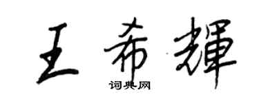 王正良王希辉行书个性签名怎么写