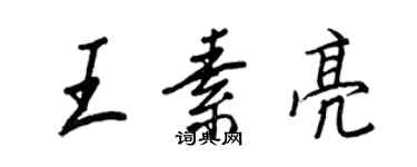 王正良王素亮行书个性签名怎么写