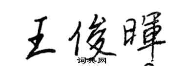 王正良王俊晖行书个性签名怎么写