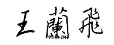 王正良王兰飞行书个性签名怎么写