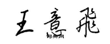 王正良王意飞行书个性签名怎么写