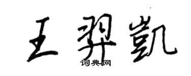 王正良王羿凯行书个性签名怎么写