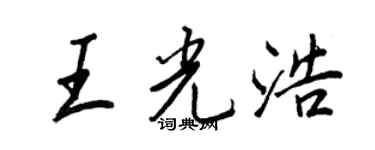 王正良王光浩行书个性签名怎么写