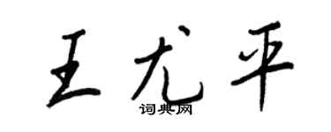 王正良王尤平行书个性签名怎么写