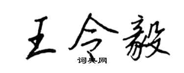 王正良王令毅行书个性签名怎么写