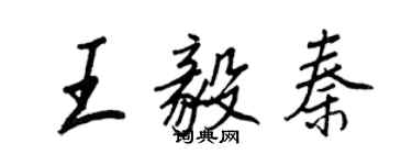 王正良王毅秦行书个性签名怎么写