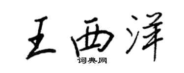 王正良王西洋行书个性签名怎么写