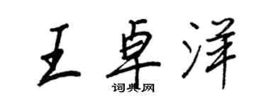 王正良王卓洋行书个性签名怎么写