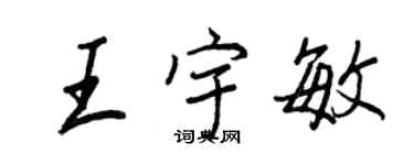 王正良王宇敏行书个性签名怎么写