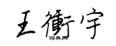 王正良王冲宇行书个性签名怎么写