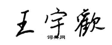 王正良王宇欢行书个性签名怎么写