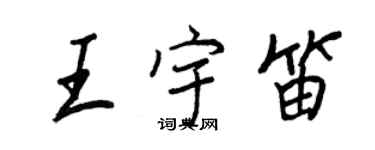 王正良王宇笛行书个性签名怎么写