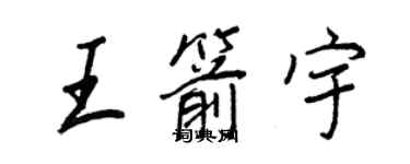 王正良王箭宇行书个性签名怎么写